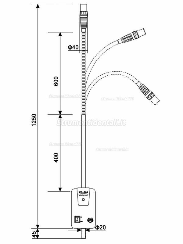 KWS KD-202B-2 LED 5W lampada da visita utilizzato per Stomatology ENT ambulatoriale